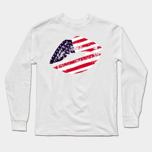 American flag lips Long Sleeve T-Shirt